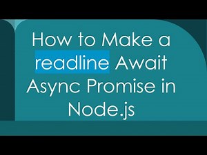 How to Make a readline Await Async Promise in Node.js