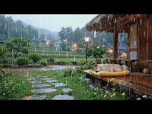 Soft Rain Sounds with the Scent of Fresh Grass ASMR | Rain White Noise for Falling Asleep Instantly