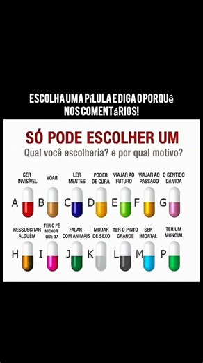 (+15) Eai? qual você escolheria? #pilulas #escolhas #inesperado #memes #shorts