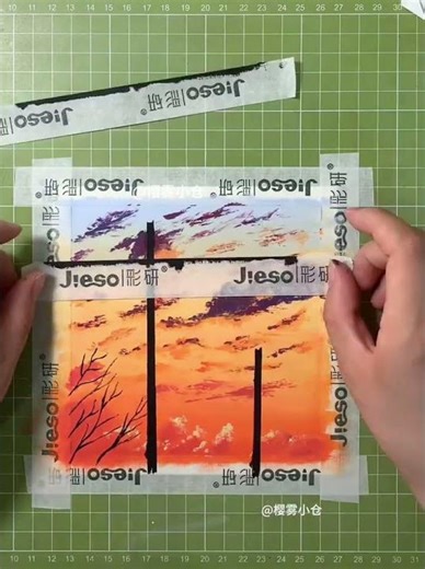 Master Oil Pastel Art: Dusk Scene on Utility Pole