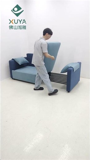 Single Seater Pull Out Metal Frame Sofa Cum Bed Foldable Sleeper Sofa Bed Function Sofa Chair #sofa