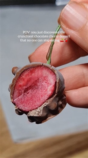POV: you just discovered the crunchiest chocolate cherry dessert that no one can stop eating 🍒🍫