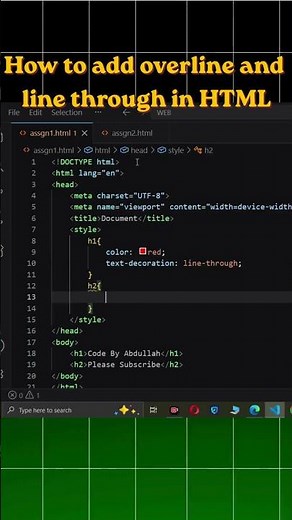 How to Add Line Through & Overline in CSS | VS Code Tutorial #shorts
