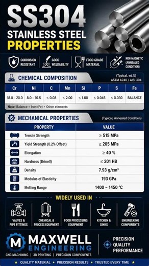 SS304 Chemical & Mechanical Properties Explained