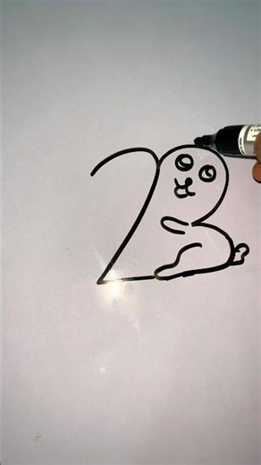 How to draw 23 number Rabbit 🐰 #howtodraw #kidsdrawing #shorts ‪@PalakEducationArts‬