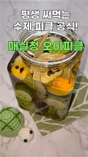 🥒 느끼함 잡고 소화까지 싹! 아삭 향긋 매실청 오이피클 레시피 ✨