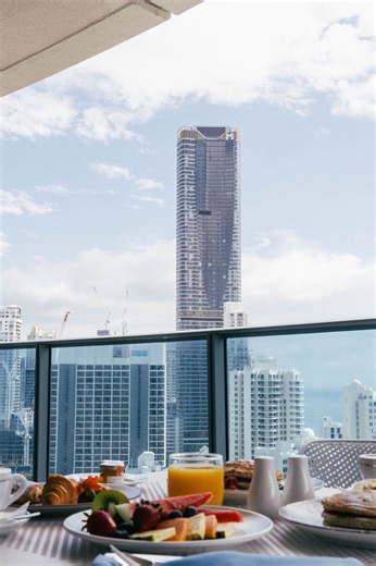 The best of both worlds starts here. Our fully self-contained residences @hiltonsurfersparadise give you all the space of home, with the luxury of full service. Yes, including room service breakfast! ☕🥐 #StayWhereSummerShines | Hilton Surfers Paradise