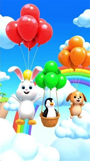Balloon Animal Race 🎈 | Animals with Balloons Flying | Funny Animal Cartoon | Kids Animal Animation