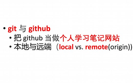 [全栈算法工程师] 如何把github当做个人笔记记录站点，git与github（本地与远端，local/remote(origin)）