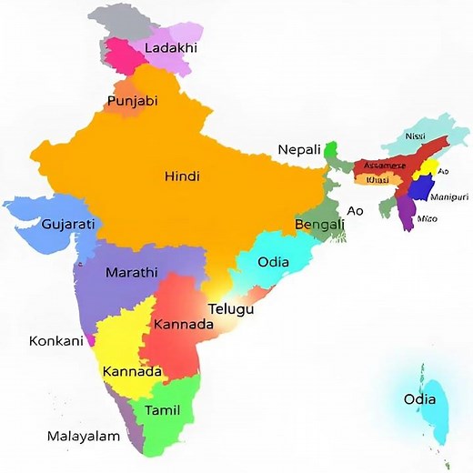 Languages of India on Map