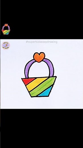Simple Hand Basket 🧺 Drawing | Easy Basket Drawing for Kids Step by Step