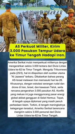AS Perkuat Militer, Kirim 3.000 Pasukan Tempur Udara ke Timur Tengah Hadapi Iran