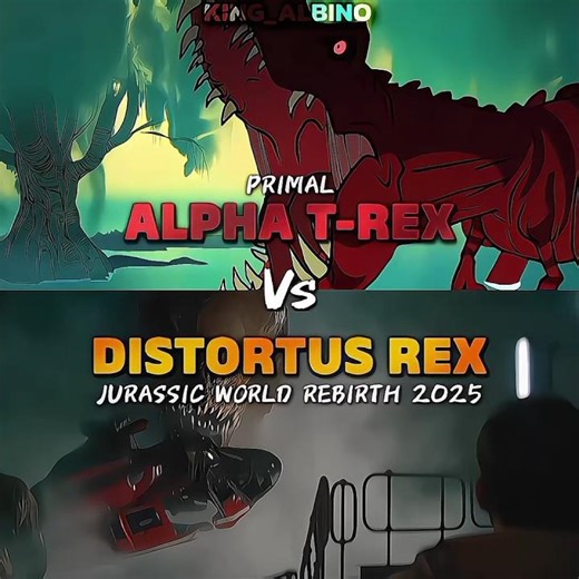 ALPHA T-REX VS DISTORTUS REX#primal#jurassicworldrebirth#vsbattle#edit#battle