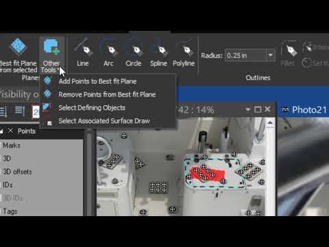 PhotoModeler Outline Planes Other Tools Menu