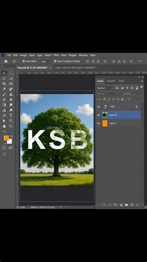 Tree and Text Mix in Photoshop