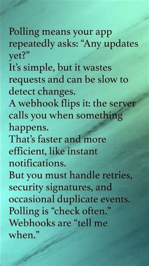 Webhooks vs Polling in 30 Seconds