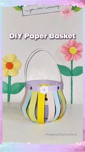 DIY Paper Basket, How to make basket from paper #papercraft #diy #shorts #easycraft