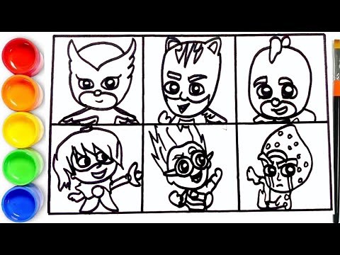 How to draw PJ MASKS | Drawing Pj Masks Characters - Drawing Catboy, Gekko, Owlette | PJ MASKS