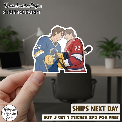 Hockey Rivals Couple Sticker, Enemies to Lovers LGBT Hockey, Ice Hockey Romance Kindle Sticker - Etsy