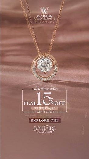Exquisite Solitaire Collection - Flat 15% off on all solitaires above 1 carat.