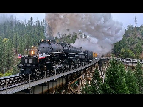 Big Boy 4014 Battles a Rainstorm in Feather River Canyon (Coast to Coast Tour)