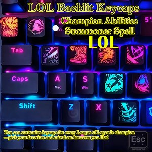 League of Legends Backlit Keycaps: Champion Abilities, Summoner Spells, LOL Gaming Mechanical Keycap - Etsy UK