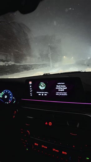 Foreign runnin’ through the storm ❄️ #drake #goingbad #bmw #blizzard #carplay