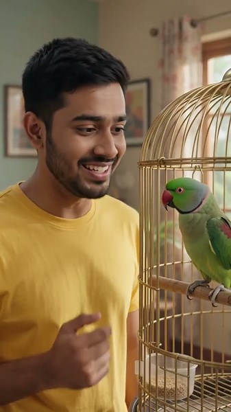 Smart Talking Parrot 🦜 | Funny Conversation with a Cute Parrot |#youtubshorts #ViralShorts #Shorts
