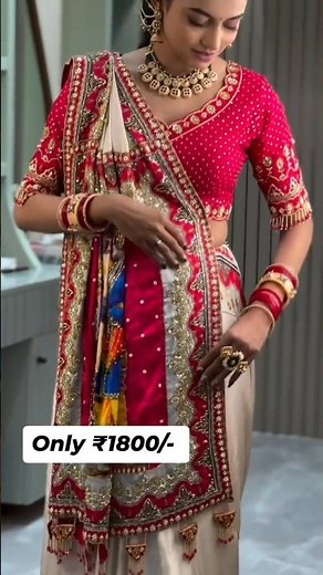 desi Wedding look 🧿❤️ Gujarati bride Tradition #bridalmehndi #bridalmakeup #traditionallook #saree