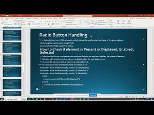 🔥 Radio Button Handling and Displayed Enabled and Selected methods in Selenium WebDriver 🔥