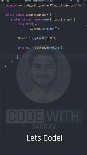 Mini Project: Java Stopwatch Using nanoTime | High Precision Timer #Shorts