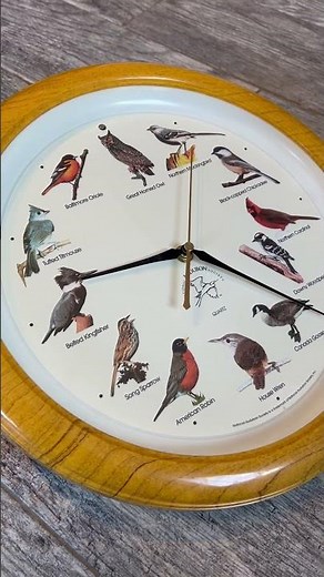 Audubon Bird Clock Quartz Singing Birds Chirping Wall Decor #birds #birdsounds 🐦 Sounds #shorts