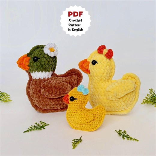 PDF Crochet Pattern Peep Duck, Plushie Small Duck, Baby Shower Gift, Rubber Ducks - Etsy