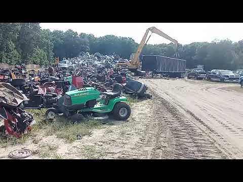 Checking out garden tractor junk yard Podunk Indiana
