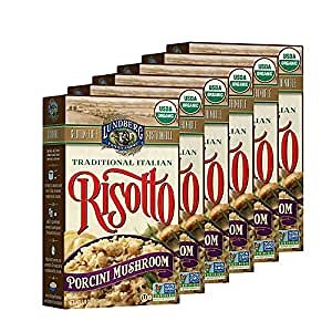 Lundberg Family Farms - Traditional Italian Risotto, Porcini Wild Mushroom, Convenient Side Dish, 20 Minute Cook Time, Pantry Staple, Non-GMO, Gluten-Free, USDA Certified Organic (5.9 oz, 6-Pack)