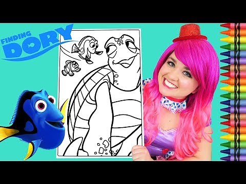 Coloring Finding Dory, Marlin & Crush GIANT Coloring Book Page Crayola Crayons | KiMMi THE CLOWN