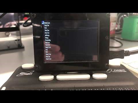 Python REPL, CircuitPython serial with Mu with the Orbit Reader 20 – Braille Display