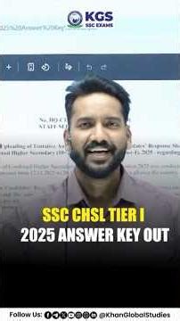 SSC CHSL 2025 Tier-1 Answer Key Released! 📢 Check Now #sscchsl #sscchsl2025 #chslanswerkey #kgsssc