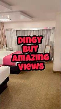 Cheap Vegas Hotel Room with amazing Vegas Strip View at Flamingo GO ROOM #roomtour