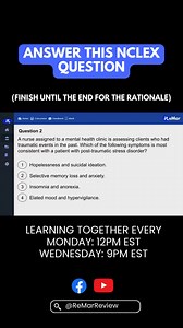 29K views · 414 reactions | Challenge yourself with this NCLEX Practice Question! Practice more for free at ReMarNurse.com/free. | ReMar Nurse | Facebook