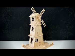 How to Make a Windmill House from Popsicle Sticks.