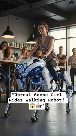 “Unreal Scene Girl Rides Walking Robot! 😱🤖”