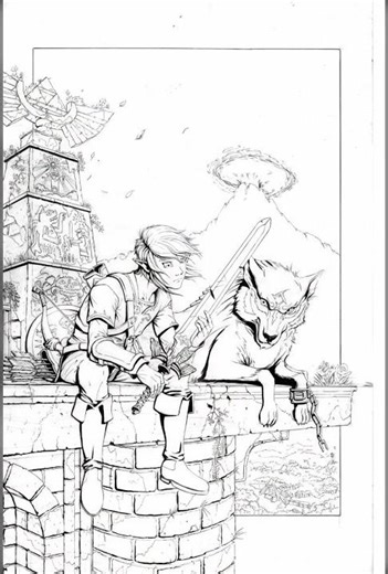 Zelda Breath of the Wild - India Ink on Bristol Digital Color Process