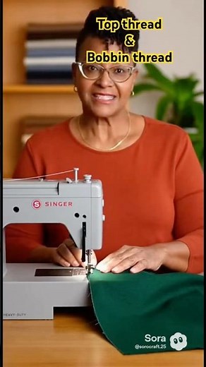 How the top and bottom thread lock to make a stitch on singer sewing machine #tutorial #beginners