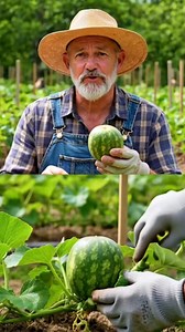 🍉 Want 12 Big Watermelons from Just ONE Plant? Here’s the Right Pruning Method! Most gardeners prune watermelon vines the wrong way — and that’s why they end up with small, cracked, or fewer fruits. Here’s the smart technique: 🌱 Wait until the plant develops 7–10 true leaves. ✂ Pinch off the main vine after about seven leaves from the base. 🌿 Keep only two strong side vines to continue growing. 🍉 When fruits reach fist size, leave about 10 healthy leaves near each fruit and remove excess sid
