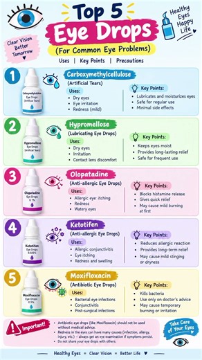 Top 5 Eye Drops You Should Know!Dry eyes, eye allergy or bacterial infection? Here are 5 commonly