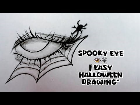 Spooky Eye with Spider 🕷️ | Easy Halloween Drawing Tutorial