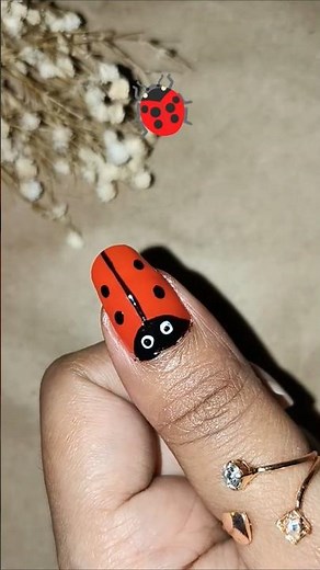 💅🐞 Easy ladybug nail art tutorial 😍 #nailart #nailart2025 #nails #trending #shorts #youtubeshorts ✨