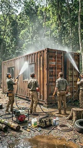 I Turned a Rusty Shipping Container Into a Dream Forest Tiny House#tinyhouse
