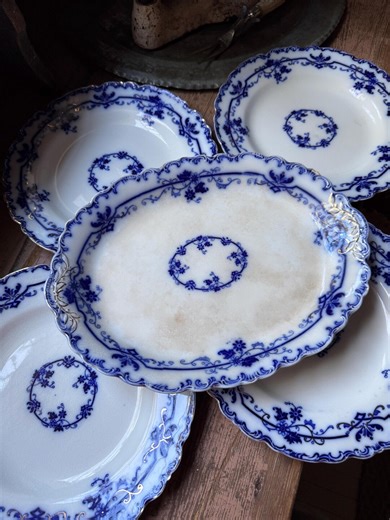 Hurry Before I Hang Them in My Dining Room Antique Johnson Bros Flow Blue Plates and Platter - Etsy